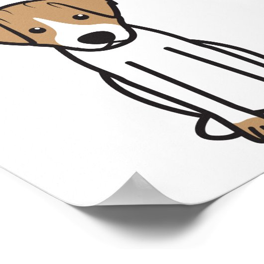 Jack Russell Terrier Dog Cartoon Poster (Ecke)