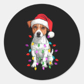 Jack Russell Terrier Dog Christmas Sweater Xmas Pe Runder Aufkleber (Vorderseite)
