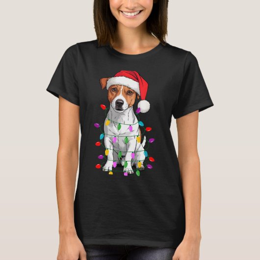 Jack Russell Terrier Dog Christmas Sweater Xmas Pe T-Shirt (Vorderseite)