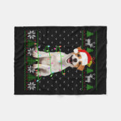Jack Russell Terrier Dog Christmas Tree Lights Pup Fleecedecke (Vorderseite (Horizontal))