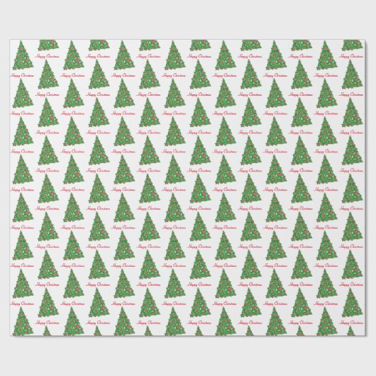 Jack Russell Terrier Dog Christmas Tree White Geschenkpapier (Flach)