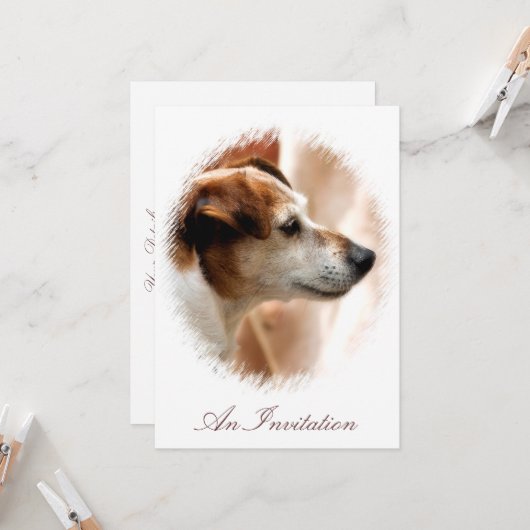 JACK RUSSELL TERRIER DOG EINLADUNG (Vorderseite/Rückseite Beispiel)