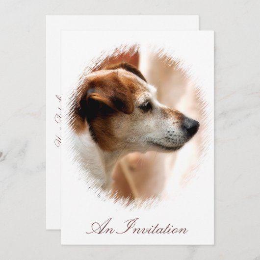 JACK RUSSELL TERRIER DOG EINLADUNG (Vorne/Hinten)