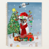 Jack Russell Terrier Dog in Schnee Weihnachtsgesch Planer (Vorderseite)