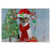 Jack Russell Terrier Dog in Schnee Weihnachtsgesch Schneidebrett (Vorderseite)