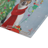 Jack Russell Terrier Dog in Schnee Weihnachtsgesch Schneidebrett (Ecke)