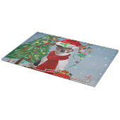 Jack Russell Terrier Dog in Schnee Weihnachtsgesch Schneidebrett (Ecke)