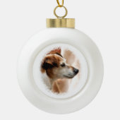 JACK RUSSELL TERRIER DOG KERAMIK Kugel-Ornament (Vorderseite)