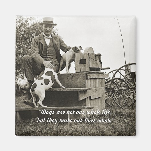 Jack RUSSELL TERRIER DOG MAN LIEBE FOTO 1890 Magnet (Vorne)