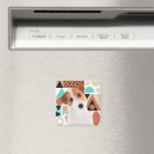 Jack Russell Terrier Dog Orange Geometric Magnet (In Situ (Geschirrspüler))