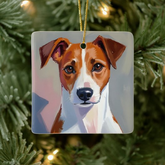 Jack Russell Terrier | Dog Painting Pet Keramikornament (Baum)