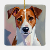 Jack Russell Terrier | Dog Painting Pet Keramikornament (Rückseite)