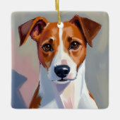 Jack Russell Terrier | Dog Painting Pet Keramikornament (Vorderseite)