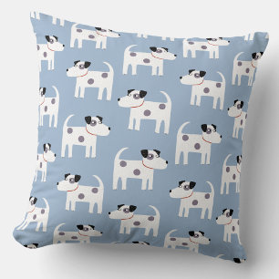Jack Russell Terrier Dog Pattern Blau Kissen