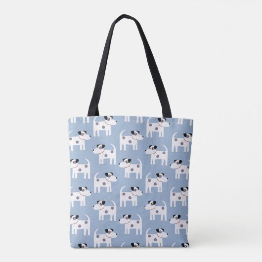 Jack Russell Terrier Dog Pattern Blau Tasche (Rückseite)