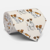 Jack Russell Terrier Dog Pattern Krawatte (Gerollt)