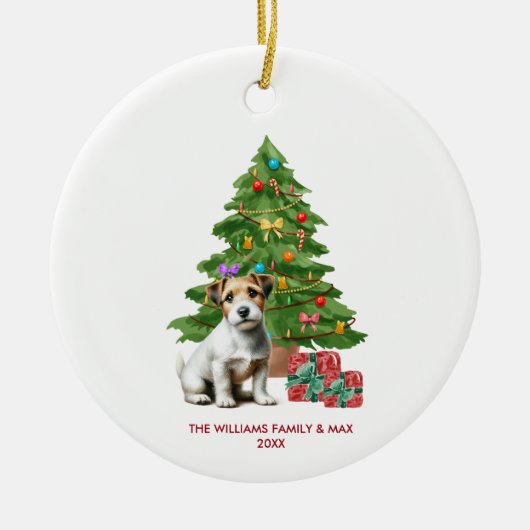 Jack Russell Terrier Dog Personalisiert Weihnachte Keramik Ornament (Vorne)