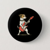 Jack Russell Terrier Dog Playing Guitar Rocker Gui Button (Vorderseite)