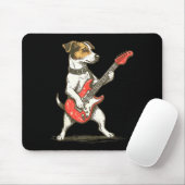 Jack Russell Terrier Dog Playing Guitar Rocker Gui Mousepad (Mit Mouse)