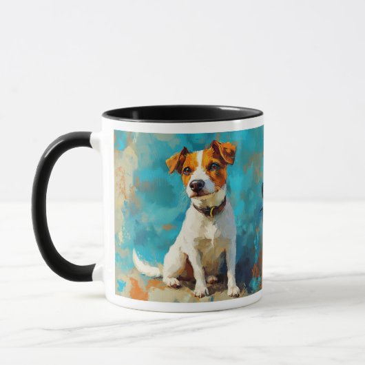 Jack Russell Terrier Dog Portrait Tasse (Links)