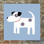 Jack Russell Terrier Dog Poster<br><div class="desc">Ein niedlicher,  aber lebhafter Jack Russell Terrier Hund auf blauem Hintergrund. Diese schönen kleinen Welpen sind auch als Parson Russell Terriers bekannt.</div>