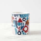 Jack Russell Terrier Dog Red und Blue Geometric Kaffeetasse (Mittel)