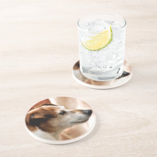 JACK RUSSELL TERRIER DOG SANDSTEIN UNTERSETZER (Seite)