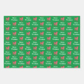 Jack Russell Terrier Dog Silhouette GMerry Woofmas Geschenkpapier Set (Vorderseite)