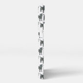 Jack Russell Terrier Dog Silhouette Grid White iPhone Hülle (Rechte Seite)