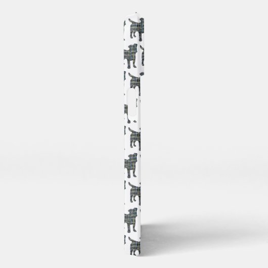 Jack Russell Terrier Dog Silhouette Grid White iPhone Hülle (Rechte Seite)