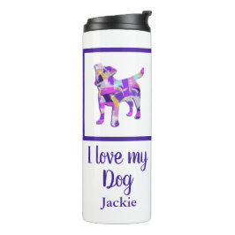 Jack Russell Terrier Dog Silhouette Lila PY&B Thermosbecher