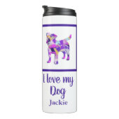 Jack Russell Terrier Dog Silhouette Lila PY&B Thermosbecher (Nach rechts gedreht)