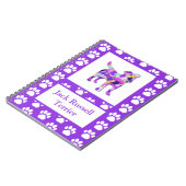 Jack Russell Terrier Dog Silhouette Paw PurplePY&B Notizblock (Linke Seite)