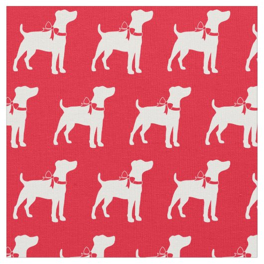 Jack Russell Terrier Dog Silhouette Pet Red Stoff (Nahaufnahme)