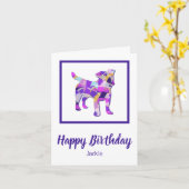 Jack Russell Terrier Dog Silhouette PPY&B Geburtst Karte (Gelbe Blume)