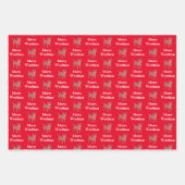 Jack Russell Terrier Dog Silhouette RMerry Woofmas Geschenkpapier Set (Vorderseite)