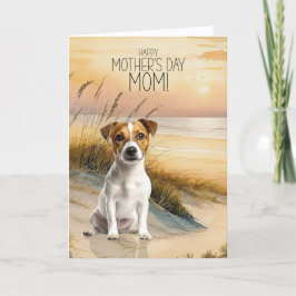 Jack Russell Terrier Dog Sunset Beach Mother's Day Feiertagskarte