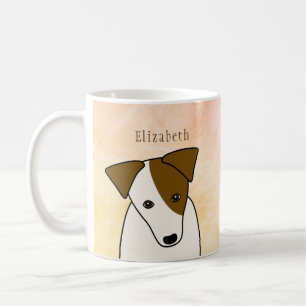 Jack Russell Terrier dog w head neigt personalisie Kaffeetasse