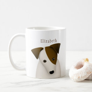 Jack Russell Terrier dog w head neigt personalisie Kaffeetasse
