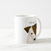 Jack Russell Terrier dog w head neigt personalisie Kaffeetasse (VorderseiteRechts)