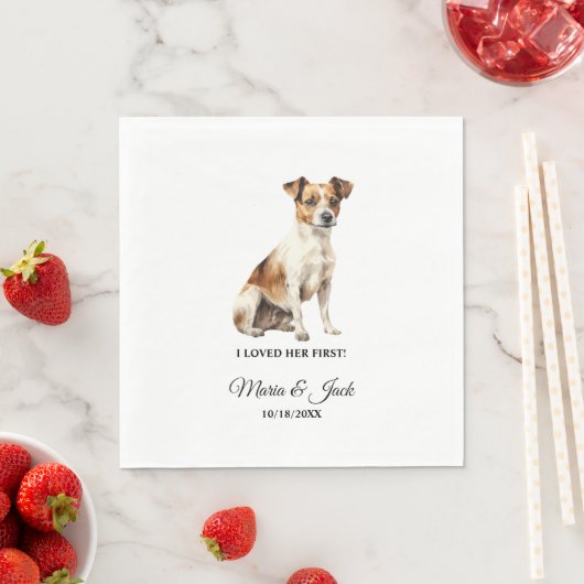 Jack Russell Terrier Dog Wedding Napkins und Foto Serviette (Beispiel)