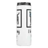 Jack Russell Terrier Dog Yellow & Blue Silhouette Thermosbecher (Rückseite)