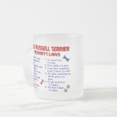 JACK-RUSSELL-TERRIER Eigentums-Gesetze 2 Mattglastasse (Vorderseite Links)