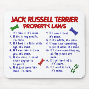 JACK-RUSSELL-TERRIER Eigentums-Gesetze 2 Mousepad