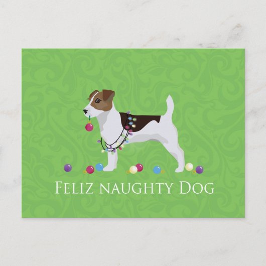 Jack Russell Terrier Feliz Naughty Dog Weihnachten (Vorderseite)