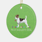 Jack Russell Terrier Feliz Naughty Dog Weihnachten Keramikornament (Links)