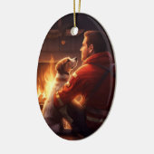 Jack Russell Terrier Fireman, Puppy, Pet Dog Lover Keramik Ornament (Links)