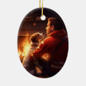 Jack Russell Terrier Fireman, Puppy, Pet Dog Lover Keramik Ornament (Hinten)