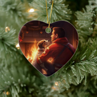 Jack Russell Terrier Fireman, Puppy, Pet Dog Lover Keramik Ornament