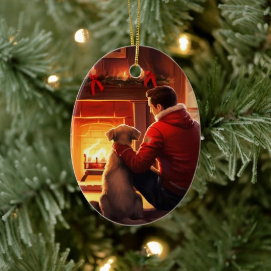 Jack Russell Terrier Fireman, Puppy, Pet Dog Lover Keramik Ornament (Baum)